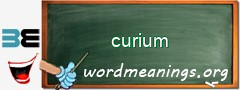 WordMeaning blackboard for curium